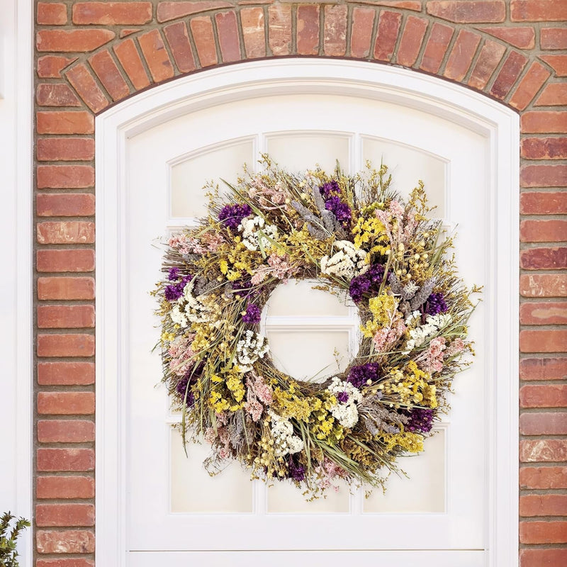 ANDALUCA Natural Botanical Floral Decorative Wreath (Sunshine Blooms)