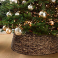 Christmas Tree Collar, 23.5’’ D Handmade Natural Water Hyacinth Christmas Stand Tree Collar Basket Base Cover for Holiday Decoration