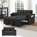 Umwandelbares Sofa, 3-in-1, multifunktionales Ausziehbett aus Samt, 55 Zoll großes Zweiersofa, Chaiselongue mit verstellbarer Rückenlehne und Kissen, grau