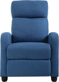 FDW Recliner Chair for Living Room Home Theater Seating Single Reclining Sofa Lounge with Padded Seat Backrest (Blue)