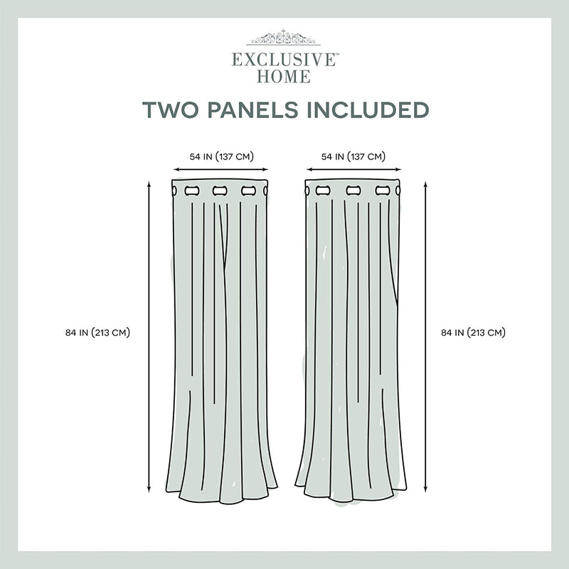 Exclusive Home Curtains Exclusive Home Modo Metallic Geometric Grommet Top Curtain Panel Pair, 54X84, Winter White, 2 Count