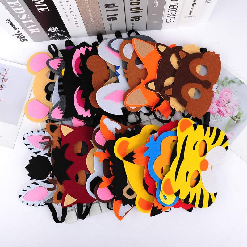 30 Pieces Felt Animal Masks for Kids Jungle Theme Party Favors Supplies …