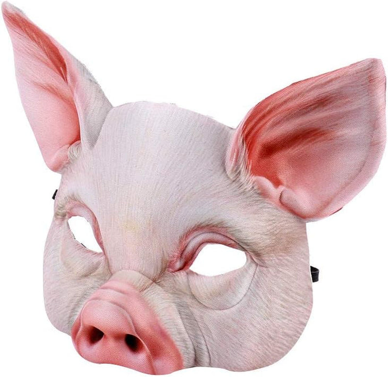 1Pcs Halloween Half Face Animal Mask Pig Mask Horror Pig Mask for Halloween Costume Party Cosplay Props