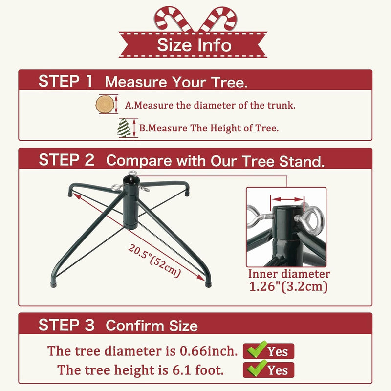 EZYDECOR 20.5 Inch Green Iron Christmas Tree Stand for Artificial Trees, 52Cm Length