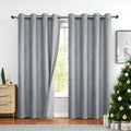 Bujasso Grey Metallic Room Darkening Window Curtains Luxury Silver Sparkle 75% Blackout Curtains 84 Inch Chic Glitter Gray Drapes for Living Room Bedroom Grommet Top 2 Panels,W52 Xl84