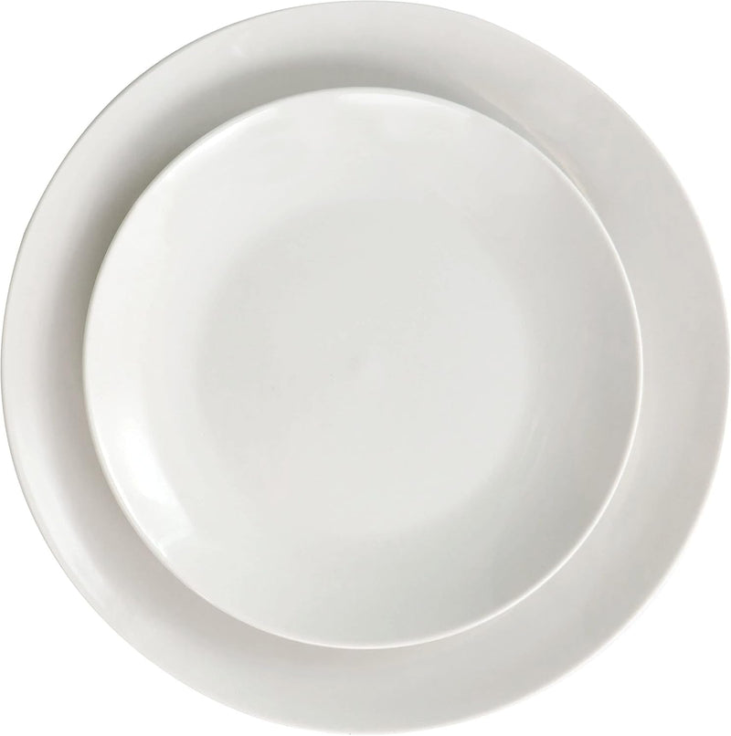 Elama White Porcelain Dish Dinnerware Set, 16 Piece, Camellia