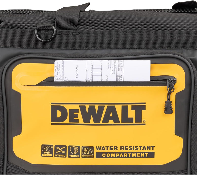 DEWALT Tool Bag, Water Resistant, Hard Bottom, 20-Inch, Professional Tool Tote with Organization (DWST560104)