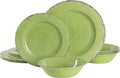 Gibson Home Mauna 12 Piece Green Melamine Dinnerware Set,Lime Green