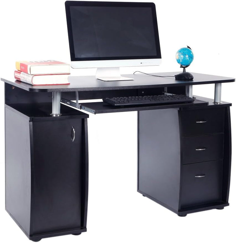 Computer Desk,Home Office Desk, Computer Workstation, Study Writing Desk with Storage Drawer and Pull-Out Keyboard Tray