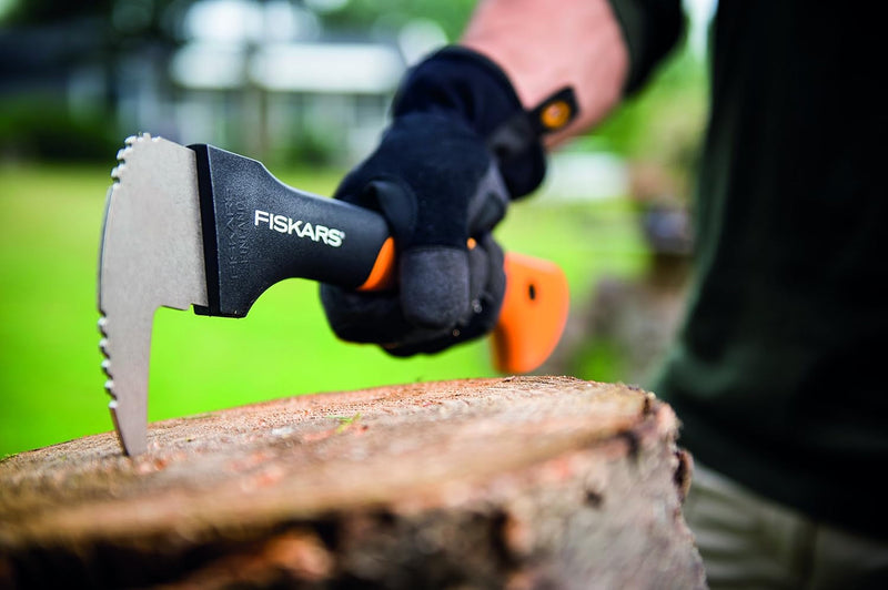 Fiskars 12" Hookaroon - Non-Slip Grip Handle with Pointed, Angled Blade - Landscaping Tool for Rotating, Dragging, Stacking Logs - Black/Orange