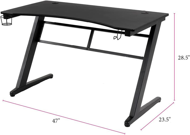 American Furniture Classics OS Home and Office Furniture Model 42245 Tactical Carbon Fiber Top Gaming Desk