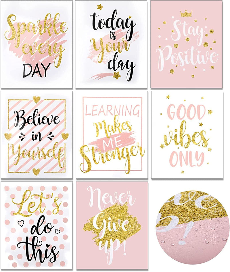 8 Pieces Inspirational Wall Decor Girl Motivational Posters Teen Girls Room Girls Room Wall Decor Motivational Prints for Women Inspirational Posters for Girls Bedroom Classroom 8 X 10 Inch Home & Garden > Decor > Artwork > Posters, Prints, & Visual Artwork Clabby   