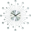 Horloge murale décorative en métal Deco 79 en forme d'étoile pour la maison avec des accents en cristal, horloge murale pour chambre 15" X 2" X 15", argent