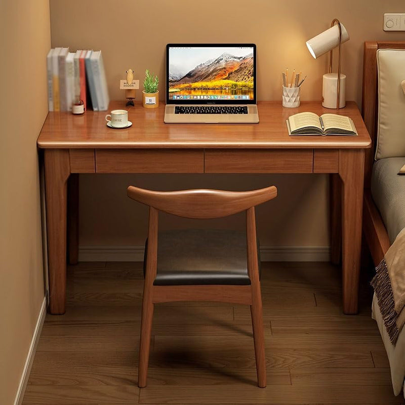 Computer Desk Side Table Solid Wood Desk Student Home Bedroom Computer Desk Office Desk Study Desk Small Apartment Study Table Simple Writing Desk Gaming Desk Large Desk(C,100 * 60 * 75Cm)