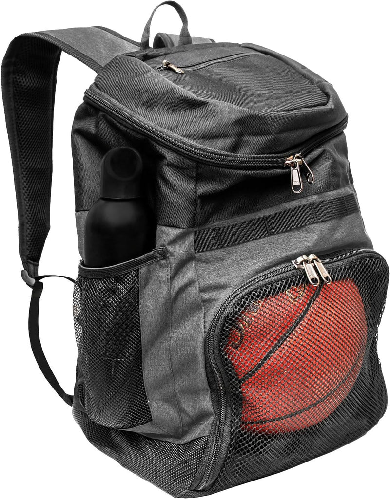 25L Basketball Backpack with Ball Compartment - for Sports Equipment, Gym, Travel