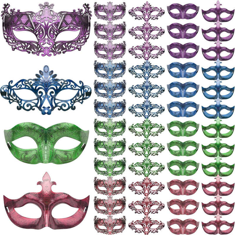 FEQO 48 Pieces Masquerade Masks Vintage Antique Masks Venetian Masks