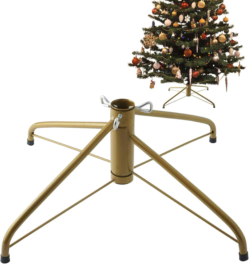 Elfjoy Christmas Tree Stand 19.7 Inches Iron Metal Bracket Rubber Pad with Thumb Screw (50Cm)