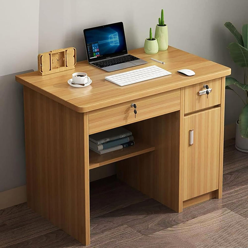 Home Office Writing Desk with Drawers,Wooden Computer Desk Vanity Desk Study Table Desk with Storage,Modern Workstation Small Desk for Bedroom Living Room(47.2"L X 23.6"W X 29.5"H, Dark Brown)