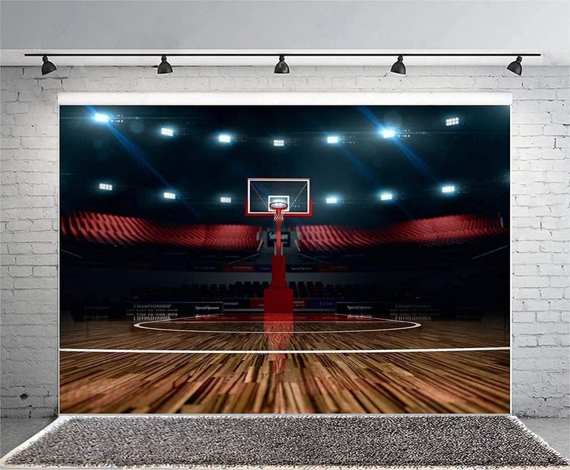 Basketball Court Background Sports Backdrop Basketball Backdrop for Birthday Parties Indoor Photography Backdrop Sports Club Studio Photo Backdrop Props 7X5Ft BT019