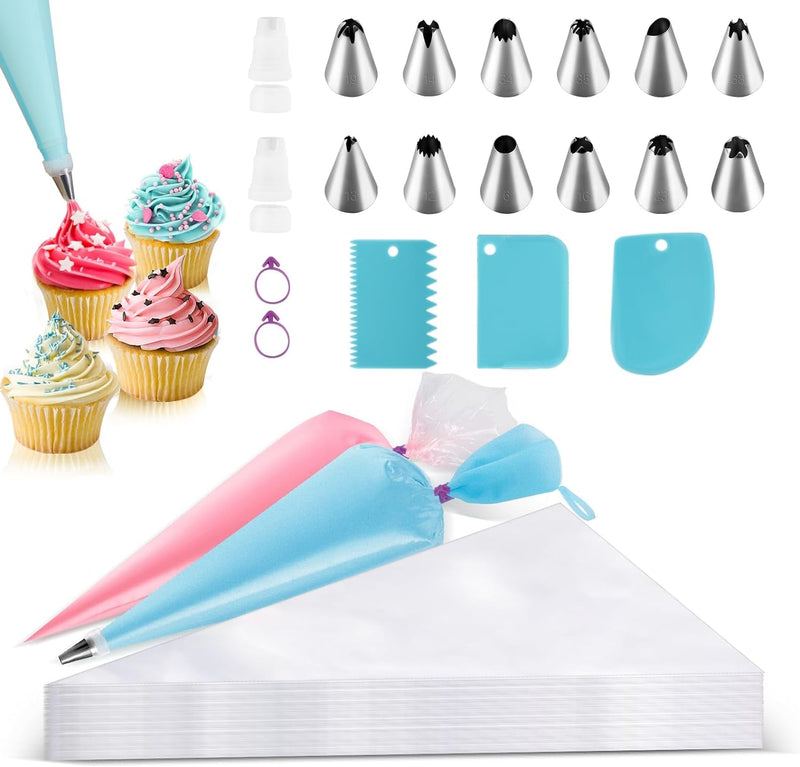 12/16/18/21 Inch Piping Bags, 100/200/400Pcs Disposable Pastry Bags, anti Burst Icing Bags for Cream Frosting, Cakes and Cookies Decoration (100Pcs 12 Inch Piping Bags)