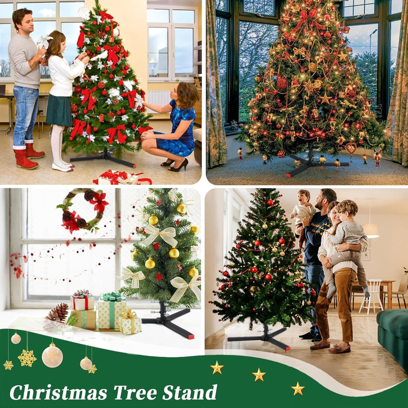 Christmas Tree Stand for Artificial Trees, Universal Metal Christmas Tree Base Replacement Christmas Tree Holder Stand for 4-10FT Xmas Tree, Fits Tree Trunk Less than 1.1 Inch Diameter