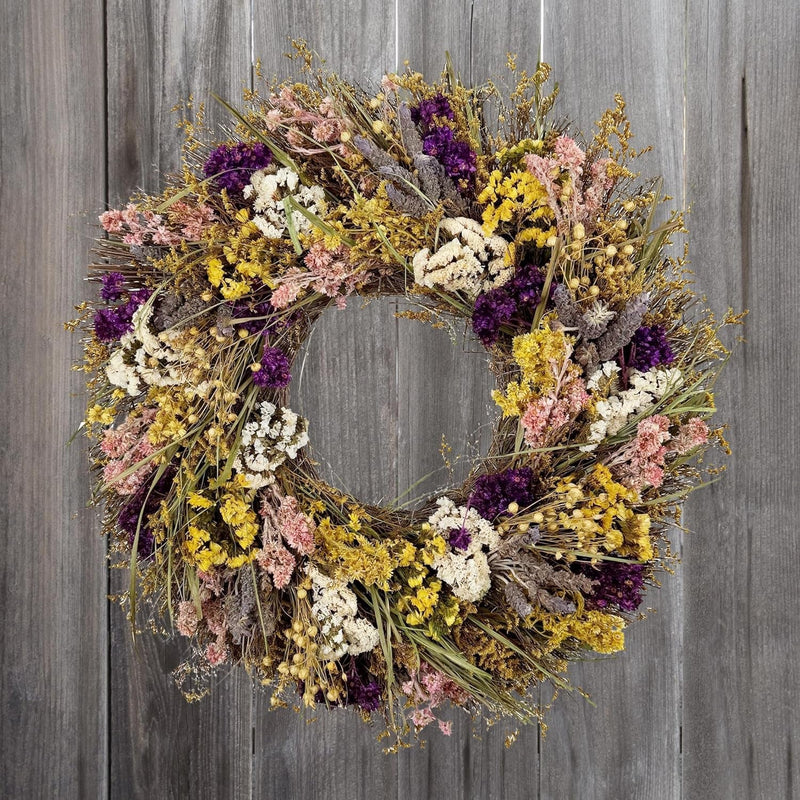 ANDALUCA Natural Botanical Floral Decorative Wreath (Sunshine Blooms)