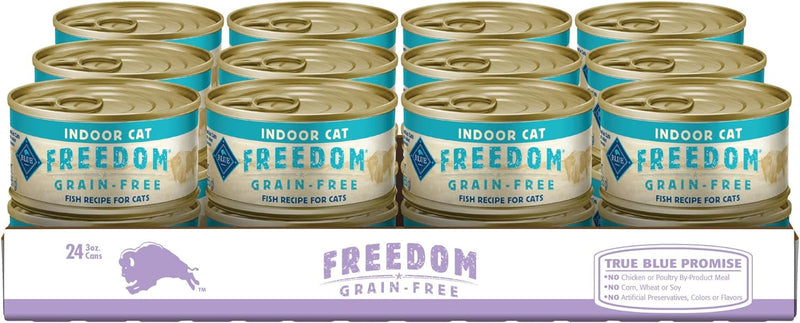 Blue Buffalo Freedom Grain-Free Adult Wet Cat Food, Complete & Balanced Nutrition for Indoor Cats, Made with Natural Ingredients, Chicken Recipe, 5.5-Oz. Cans (24 Count)
