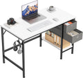 Bureau HOMIDEC, bureau d'ordinateur avec tiroirs 47" Bureaux d'étude pour la maison avec étagères de rangement, bureaux et postes de travail pour la maison, le bureau, la chambre à coucher