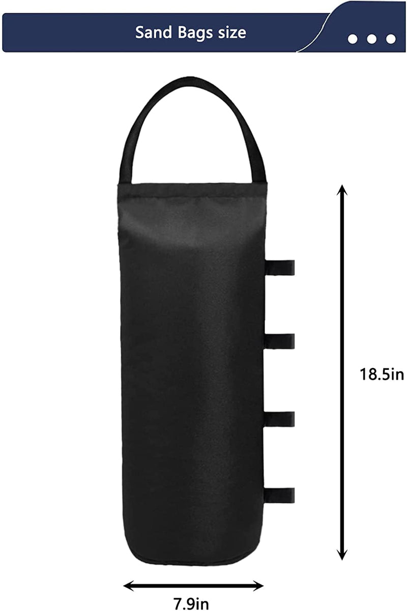 4 (Black) Cylindrical Sand Bags Weights for Canopy Weight Bag Outdoor Advertising Tent Sunshade Fixed Windproof Sandbag Bag Weight Bags for Pop up Canopy Tent (Without Sand)