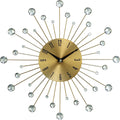 Horloge murale décorative en métal Deco 79 en forme d'étoile pour la maison avec des accents en cristal, horloge murale pour chambre 15" X 2" X 15", argent