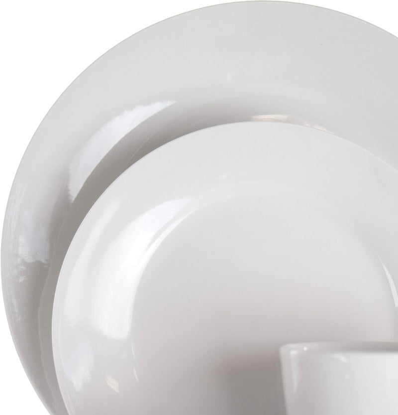 Elama Service for Four 16 Piece Porcelain Dinnerware Set, White-Round 1