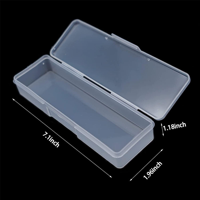 4 Pieces Plastic Storage Personal Box for Nail, Nail Implement Storage Box Organizer Case Manicure Tool Box for Nail Pedicure Supply Tools (Clear)