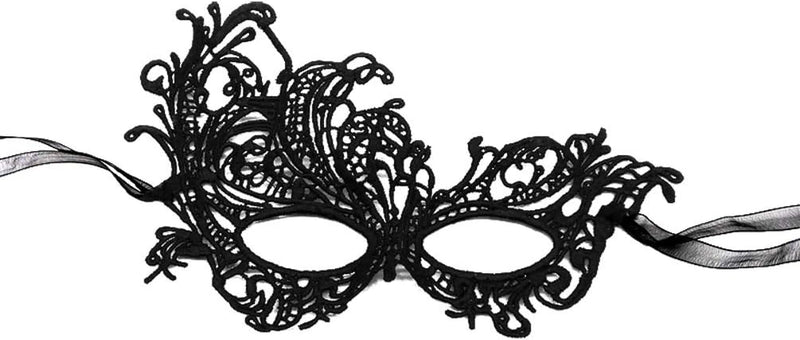 2 Pieces Masquerade Mask for Women Black Lace Mask for Masquerade Ball, Halloween Party