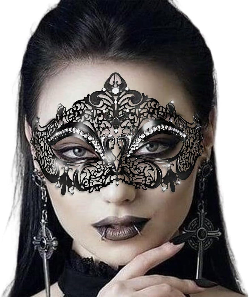 BODIY Metal Masquerade Mask for Women Shiny Carnival Costume Masks Mardi Gras Half Mask