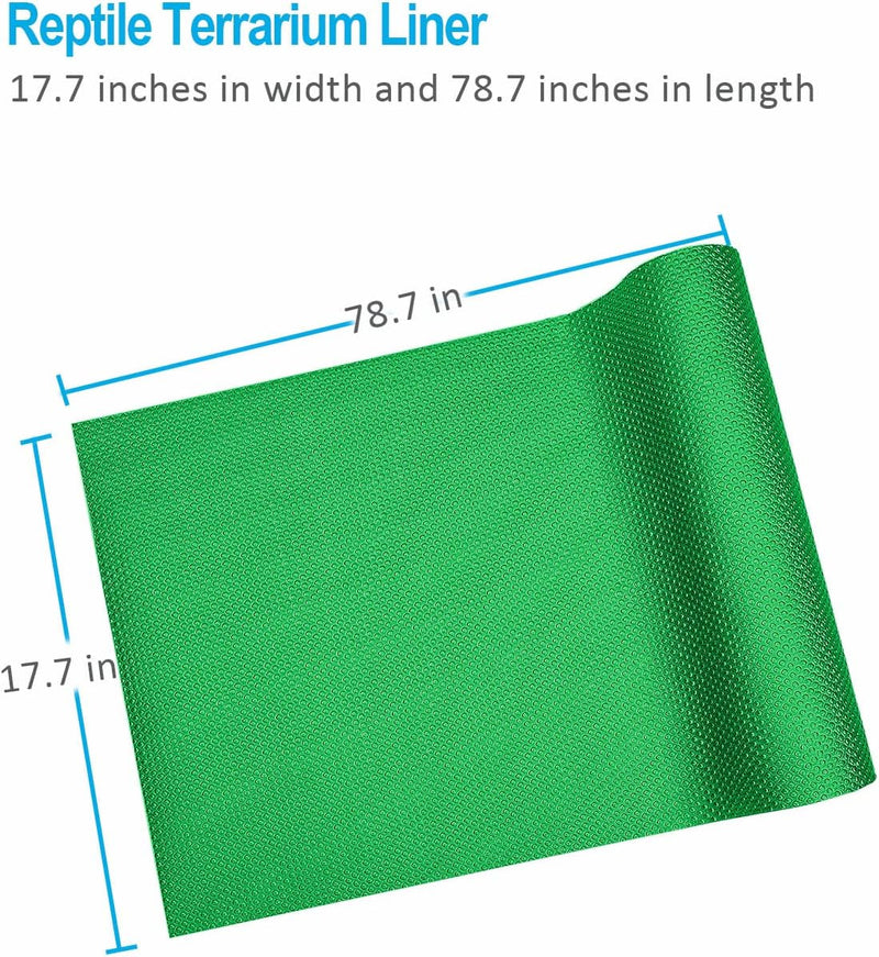 Bearded Dragon Tank Accessories, Reptile Terrarium Liner Substrate for Leopard Gecko, Snake, Lizard and Tortoise, Non-Adhesive Reptile Carpet Bedding for Reptile Tank, Green