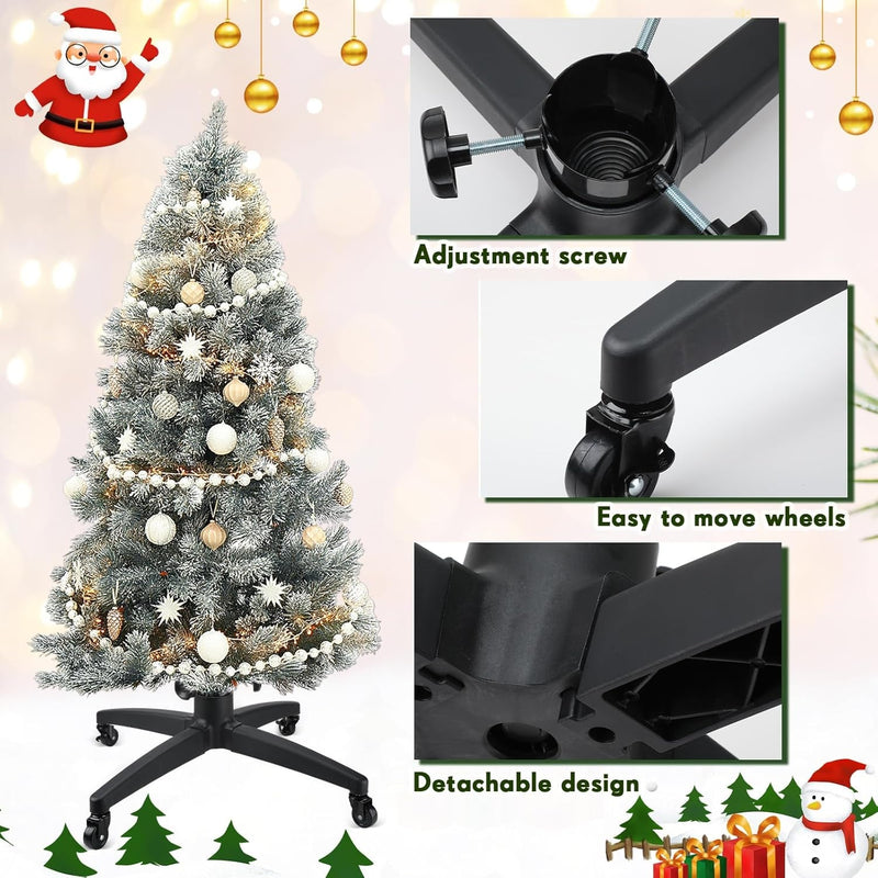 Christmas Tree Stand for up to 9.8 Feet Tall Adjustable Artificial Tree Stand Base with Casters Tree Holder for Xmas Home Decoration Fit Fake Trees