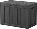 31 Gallon Waterproof Outdoor Storage Box,Resin Deck Box,Lockable outside Storage Box Container for Patio Furniure,Garden,Pool Tools (31 Gallon,Light Brown)