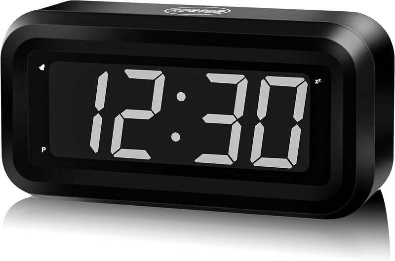 Alarm Clock, LED Digital Clock, Small Wall Clock, Battery Operated, Adjustable 3-Level Led Brightness, Dim Night Mode, 12/24Hr, Cordless, Constantly 1.2'' Digits Display for Bedroom/Travel,Easy to Set