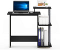 Furinno Efficient Home Laptop Notebook Computer Desk with Square Shelves, Espresso/Black