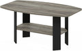 Table basse Furinno au design simple, pin ambré/noir