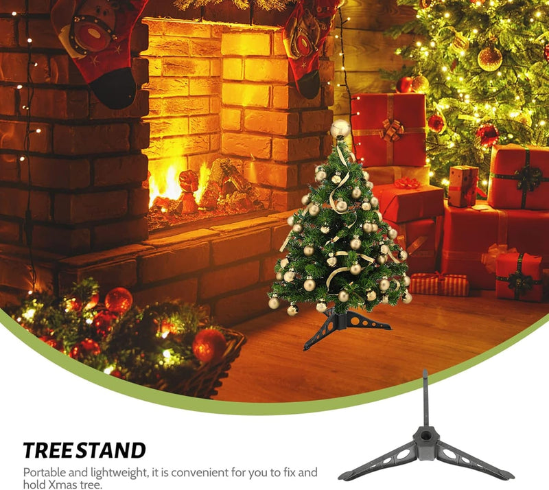 Beavorty Tree Stand 6Pcs Christmas Tree Stand Plastic Artificial Xmas Tree Base Triangle Tabletop Small Tree Holder Fixator for Mini Winter Holiday Christmas Tree Tree Stand Adjustable Stand