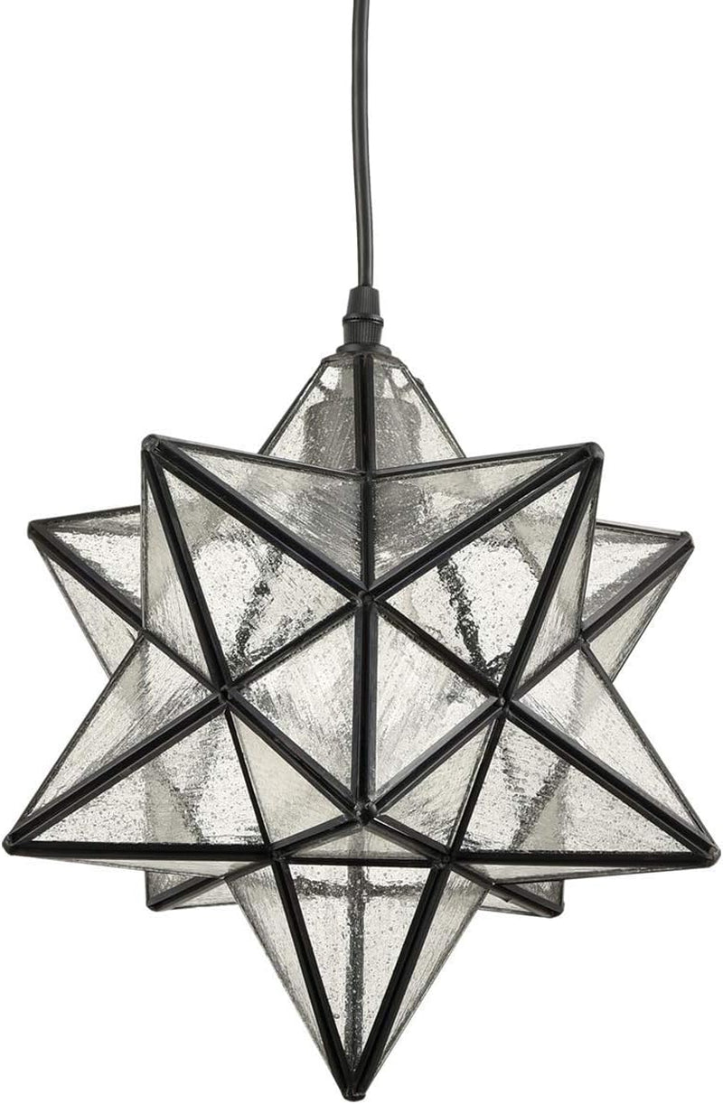 DANSEER Seeded Glass Shade Industrial Moravian Star Light Pendant Lighting