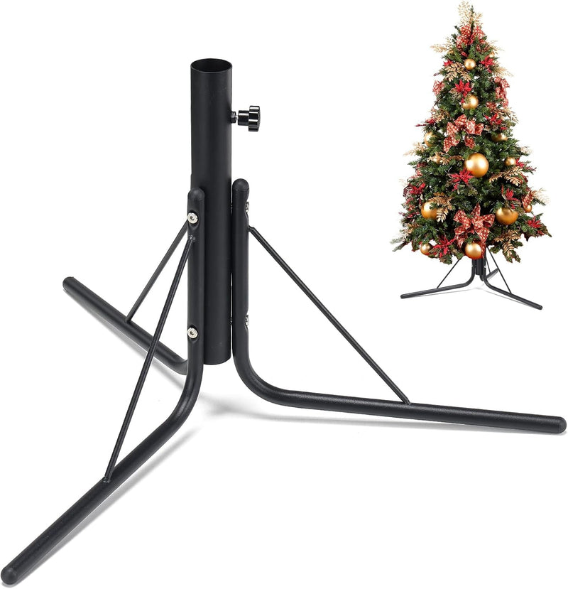 Christmas Tree Stand for Artificial Trees - Suitable for 0.8 to 1.4 Inch Tree Trunks, Providing Stable Support for up to 9 Feet Christmas Trees, Secure Detachable Metal Christmas Tree Base