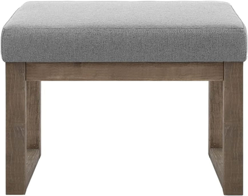 Canglong 27''Wide Rectangle Ottoman Bench&Bed Bench, Linen Look Polyester Fabric Forhallway Living Room,Bedroom, Grey
