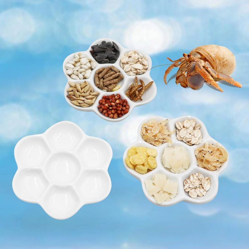 3 Pcs Hermit Crab Ceramic Food Dish, Hermit Crab Food & Water Bowl, Mini Food Dish Kit, Suitable for Hermit Crab Tarantula Snail