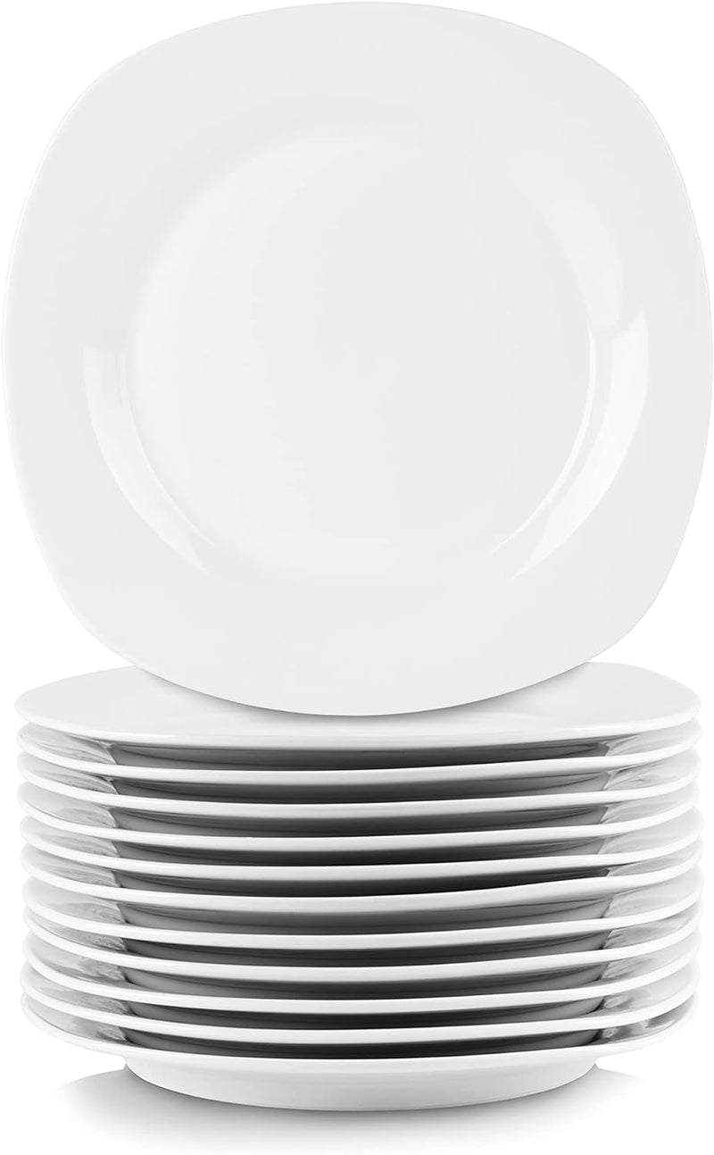 10 Strawberry Street 10" Catering Square Dinner Plate, Set of 12, White