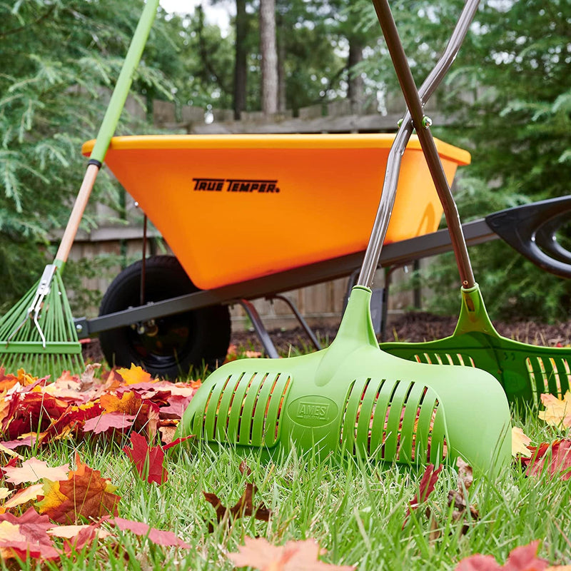 AMES Leaf Grabber Rake with Long Handle & Cushioned Grip for Leaves, Lawn Clippings, Twigs, Yard Waste