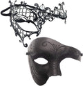 Awlsyj Couples Masquerade Mask Metal Roman Venetian Halloween Mardi Gras Costumes Party Ball Prom Mask