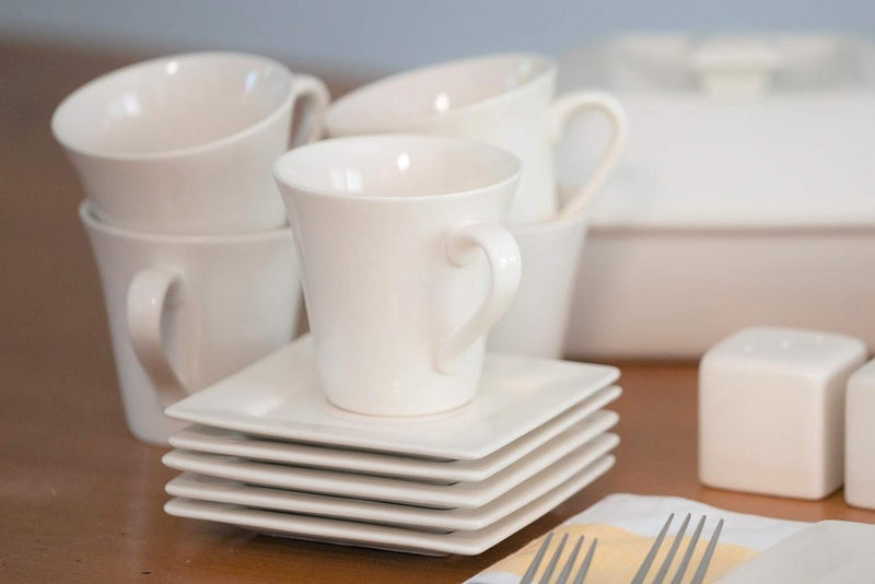 10 Strawberry Street Nova Square 30 Pc Dinnerware Set, Cream White