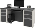 Bestar Connexion Executive Desk, 72W, Slate & Sandstone